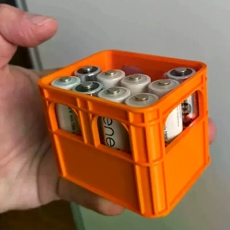 【W】Caja de almacenamiento de baterías impresa en 3D, caja de cerveza DIY No. 5 Aa No. Cesta de Almacenamiento Apilable para 7 Baterías Aaa 18650, Caja de Almacenamiento