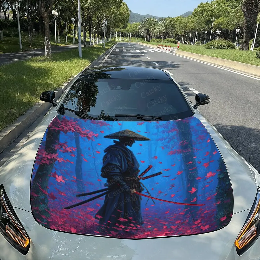 

Masked Double Blade Warrior Car Hood Film, Hood Decoration Sticker, Truck Hood Film, Domineering Appearance, Advanced Adhesive,