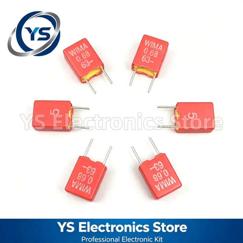 WIMA RED MKS2 63V0.68UF 63V 0.68UF 63V684 680NF 5mm Film Capacitor Hi-Fi Audio Capacitors NEW and Original