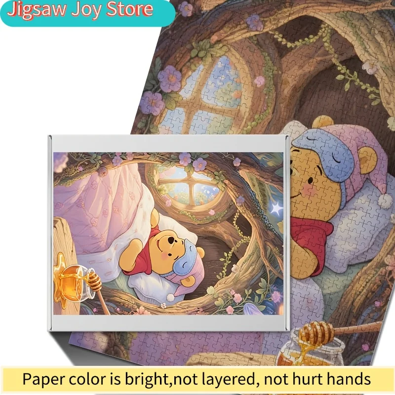 

1000pcs Disney Winnie the Pooh Poster and Puzzle | Mixed Color Rectangular Puzzle, Portable Design, Ideal Gift for Family and