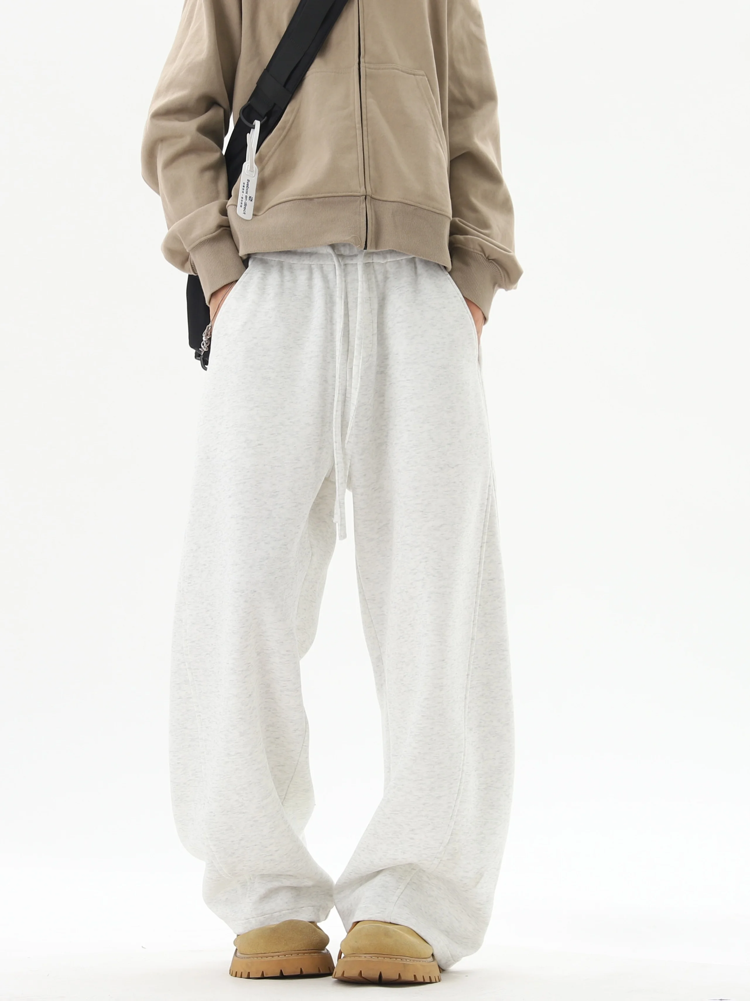 

American high street sickle pants for men and women autumn wide leg sports jogging pants loose casual straight leg jogging pants