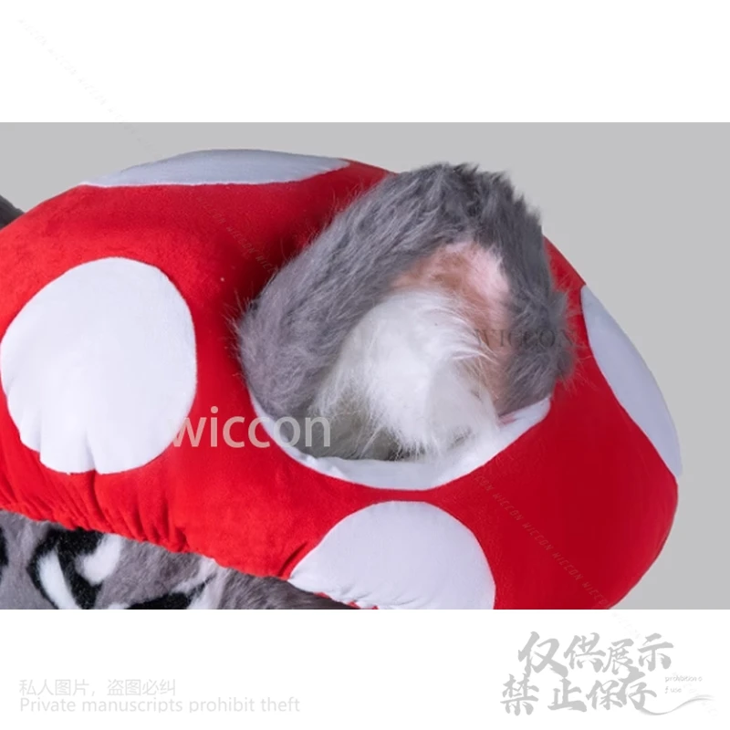 Kawaii الحيوان فروي Furrsuit تأثيري أغطية الرأس زي Cutecore لطيف الأحمر الفطر قبعة خرافة نمط أنيمي القط الكلب مخصصة