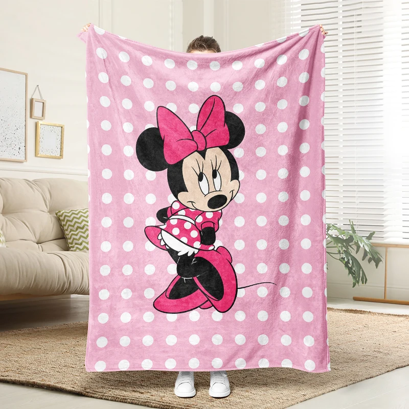 

Disney Minnie Mouse Cute Style Soft Flannel Blanket Warm Throw Sofa Bed Cartoon Blanket Kids Gift Home Decor
