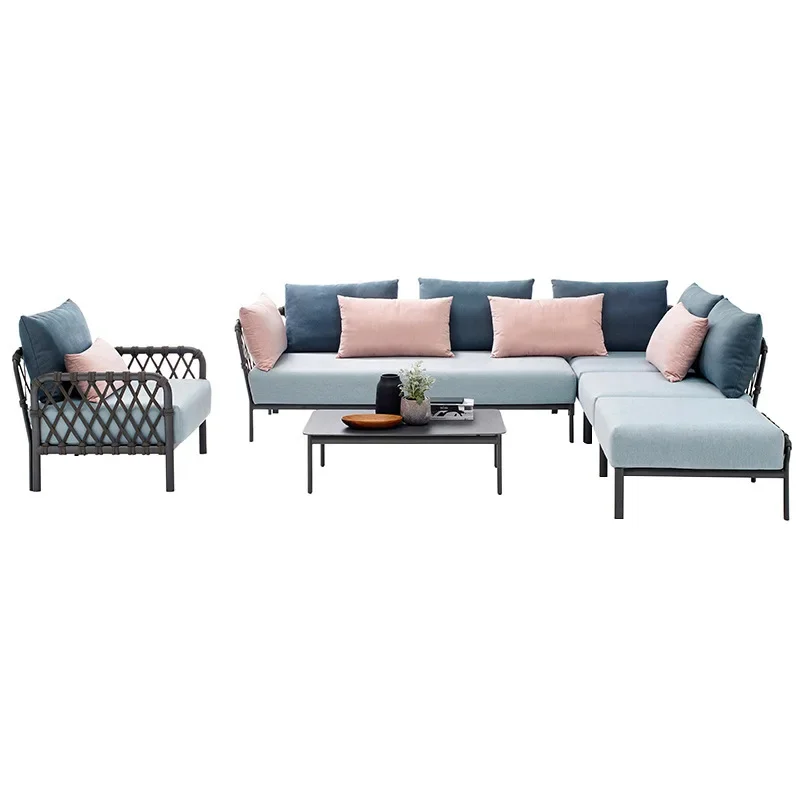 Outer Garden Villa Rattan Sofa Single Chair Coffee Table Waterproof and Sunscreen