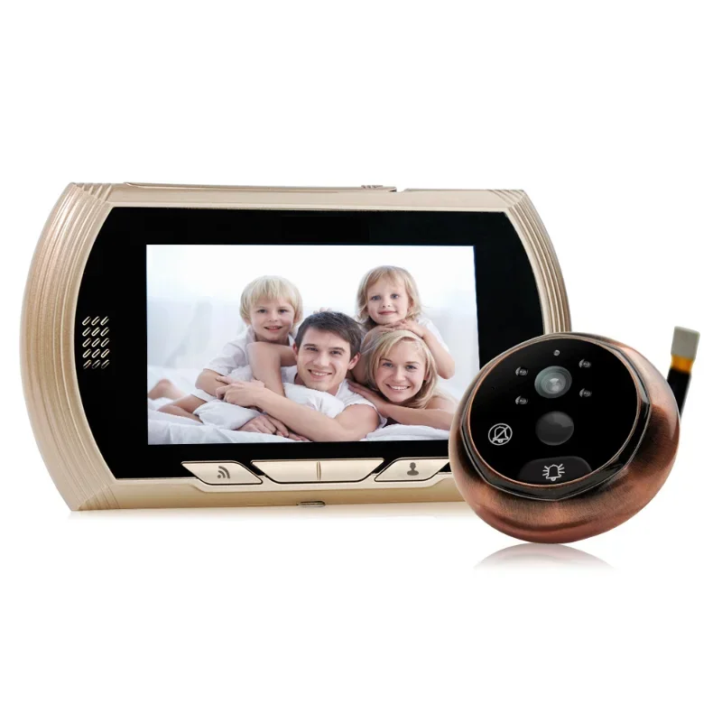 Imagem -02 - Smart Digital Door Viewer Câmera Door Eye Video Record Peephole Viewers ir Visão Noturna Pir sem Perturbar Movimento Campainha 45