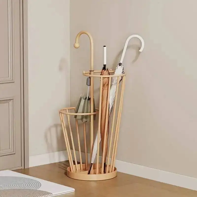 

Bucket Umbrella Door Storage Floor-Standing Rack Storage Large Household Capacity Creative Commercial Umbrella Iron Umbrella