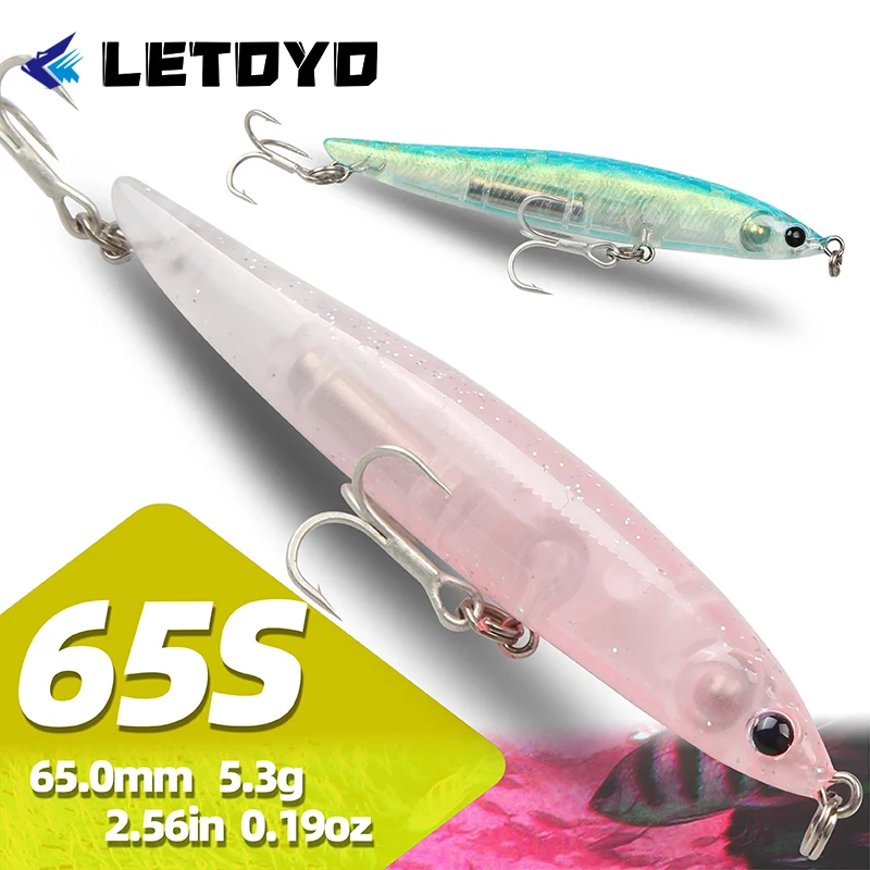 LETOYO Leurres crayon coulants 65mm 5.3g, leurres de plongée pour brochet, leurres durs pour la pêche au bar, nouveaux leurres artificiels