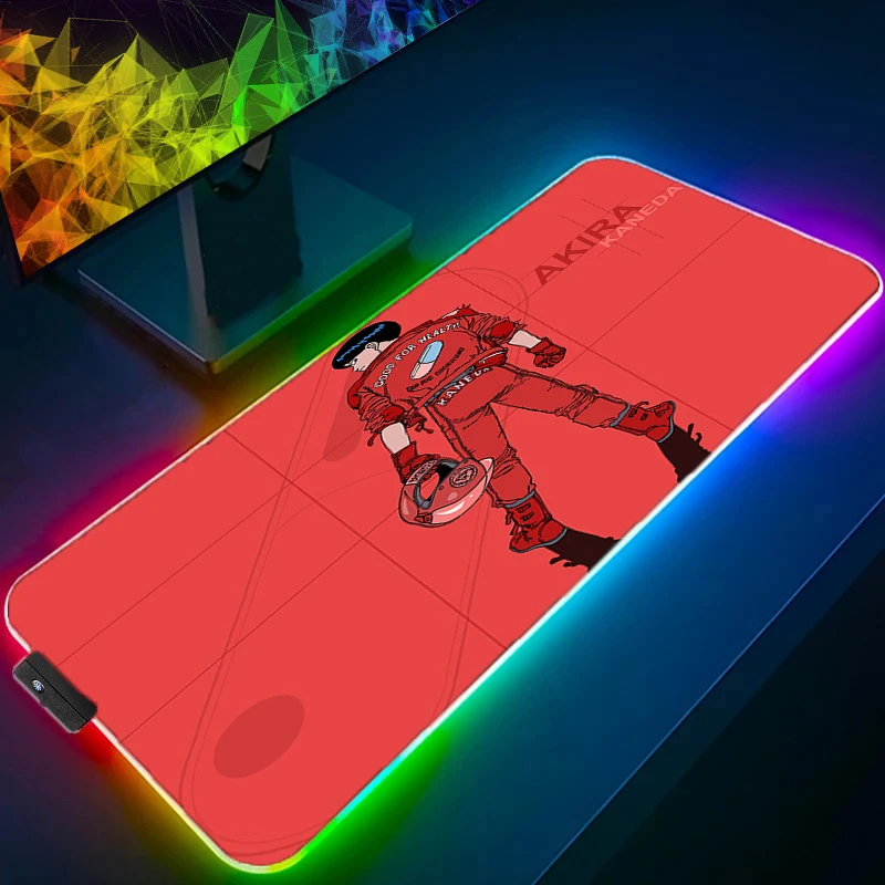 

Коврик для мыши Akira RGB, большой игровой компьютерный коврик 900x40 0, резиновый ковер с подсветкой, Настольный коврик в подарок