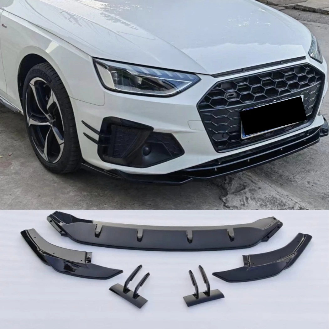 

Для Audi A4 S4 2020-2026: Комплект из 3-х частей — сплиттер переднего бампера в стиле MAX, аэродинамический обвес, внешние аксессуары для автомобиля