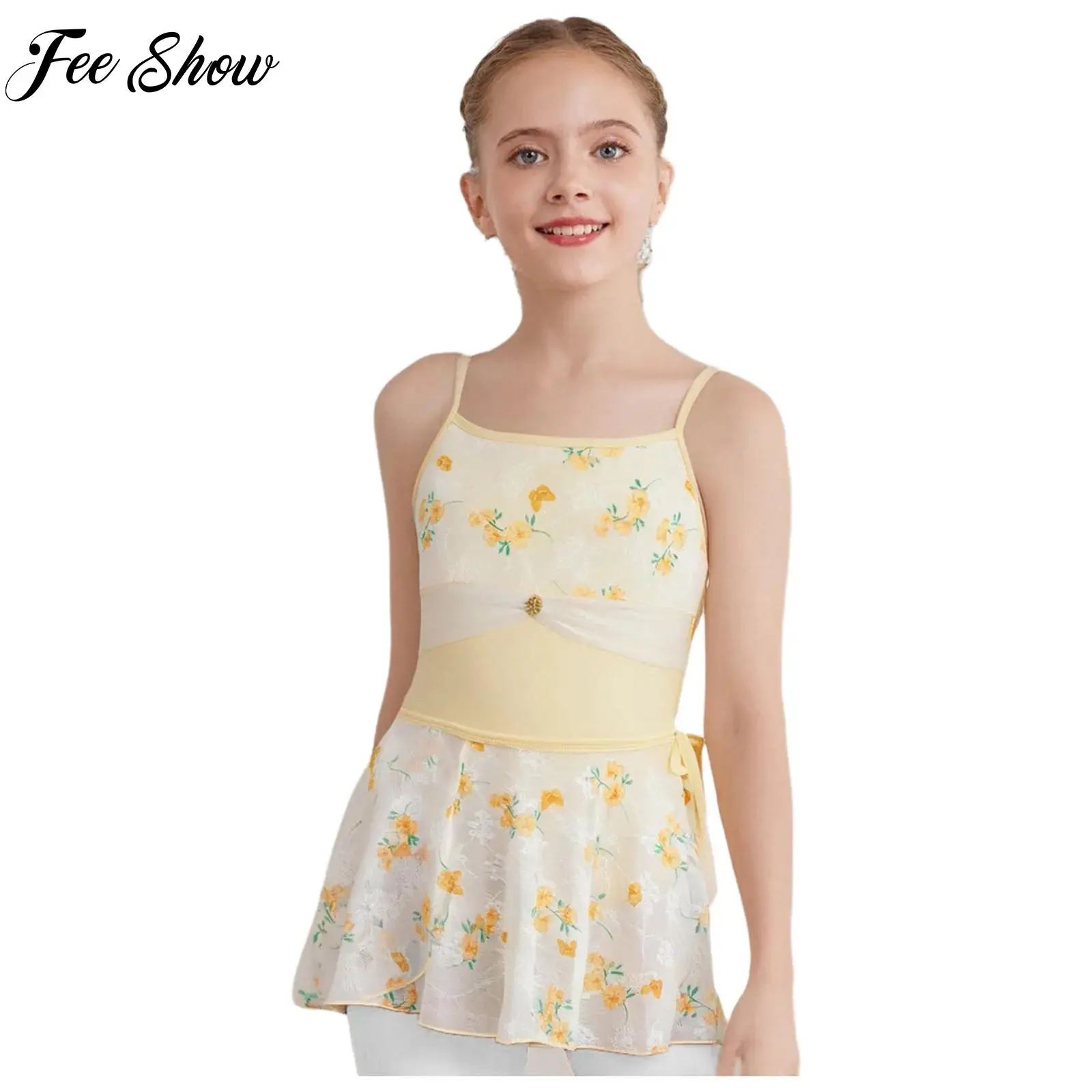 

Girls Ballet Leotard Camisole Dress Sleeveless Ballet Dancer Leotard Gymnastic Figure Skating Costume for Kid Ballerina Jumpsuit