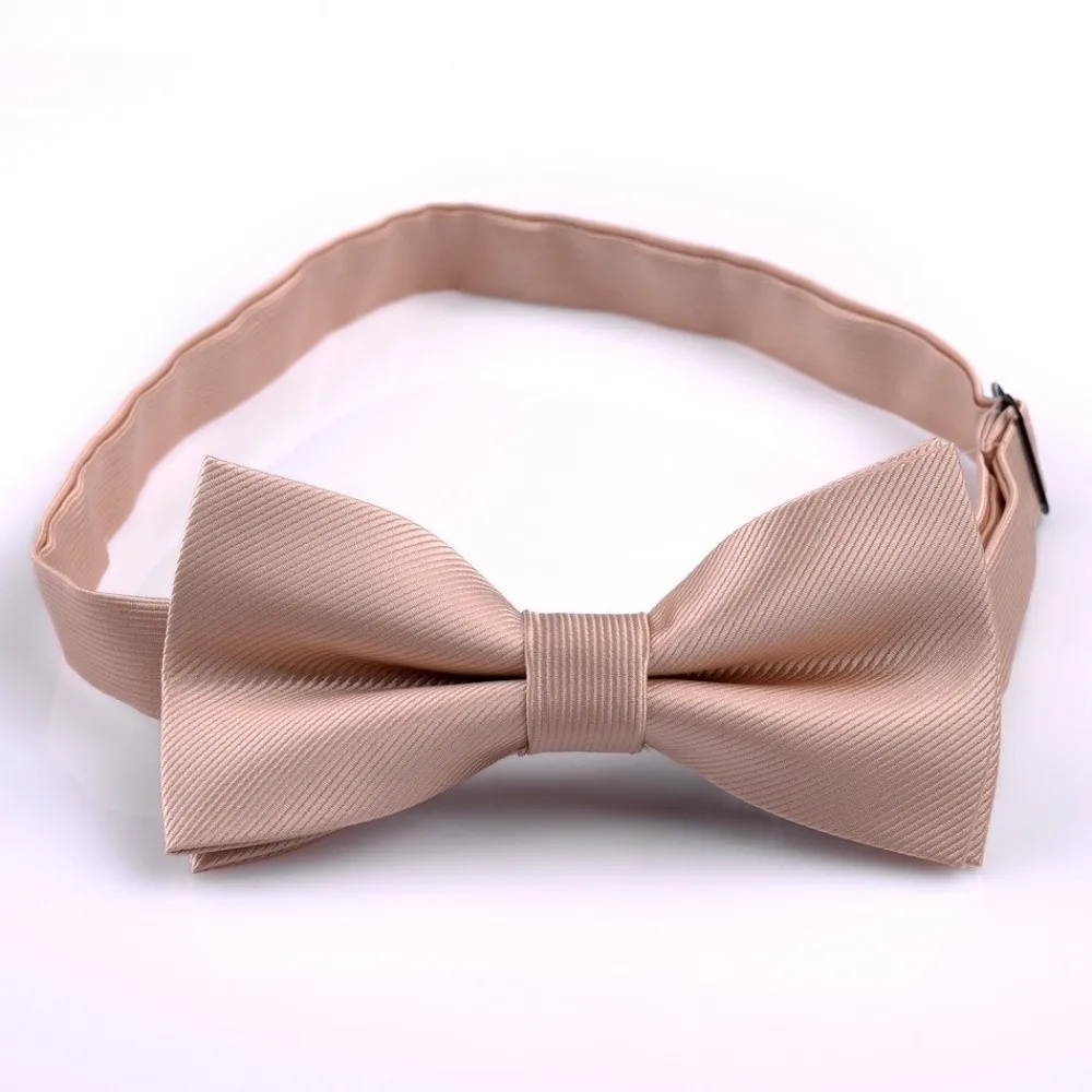Simple Solid Color Bowknot Bowtie Satin Adjustable Classic Ties Slim Formal Necktie Cloth Accessories