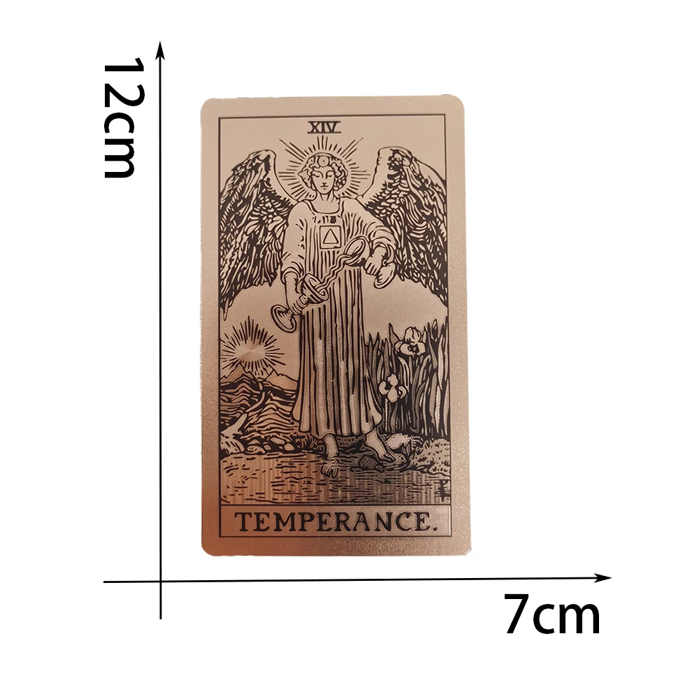 Tarot Card Set 12*7cm Rose Gold Table Game Paper Guide  Divination Forecast Waterproof and Wearable High-end 80pcs Astrology