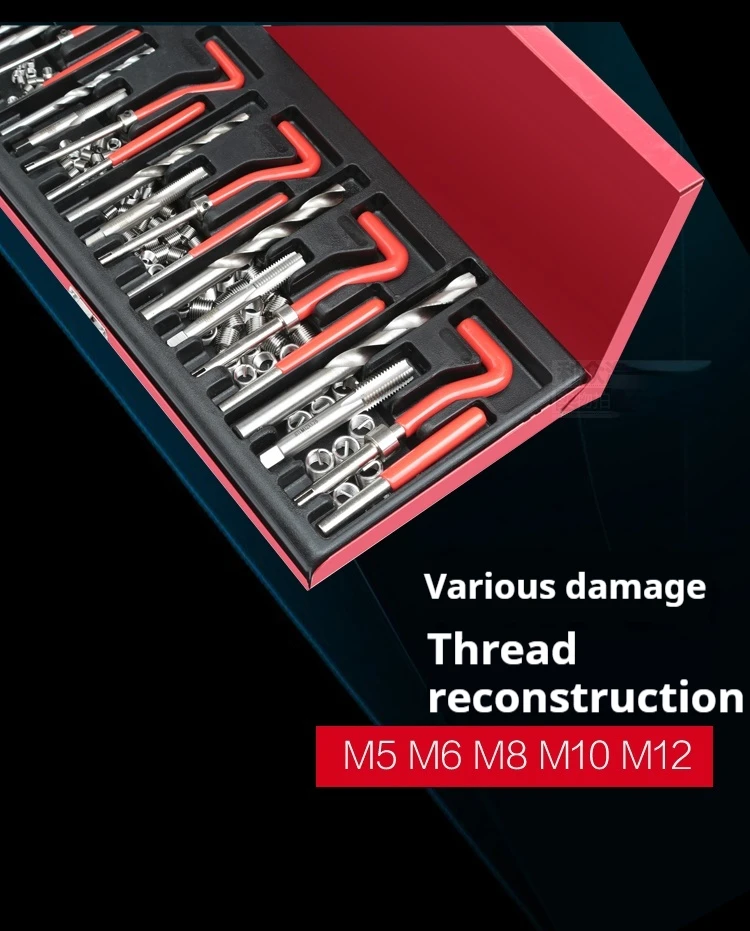 JHZ for131 sets of thread repair tools for hand self-tapping, spark plugs, thread restorers, taps and drill bits
