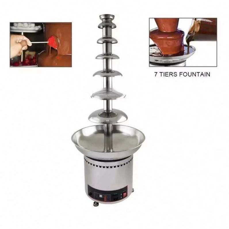 1. 7 Layer Stainless Steel Chocolate Fountain Electric Waterfall Fondue Machine Home Party Wedding Commercial Use 2.