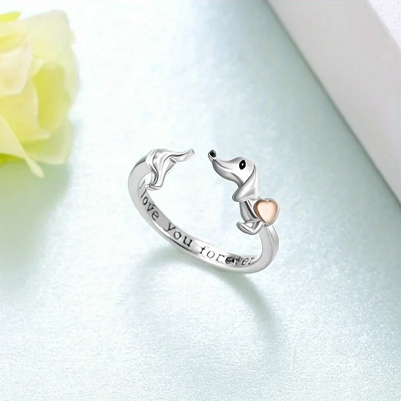 Nuovo anello regalo per ragazza affascinante con lettera aperta alla moda