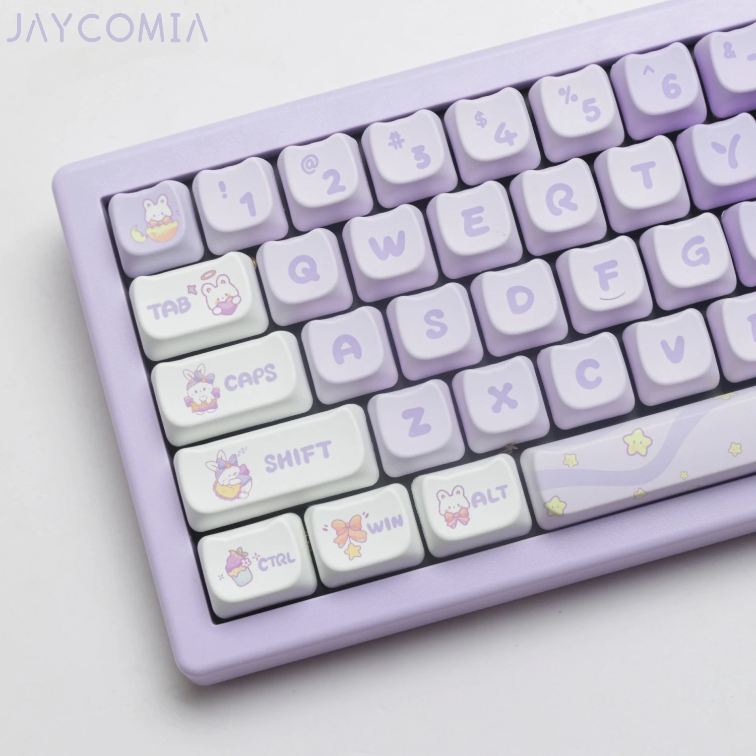 mao altura pbt keycaps para teclado mecanico gaming coelho roxo alice layout 7u space bar grande conjunto key caps teclado rt 01