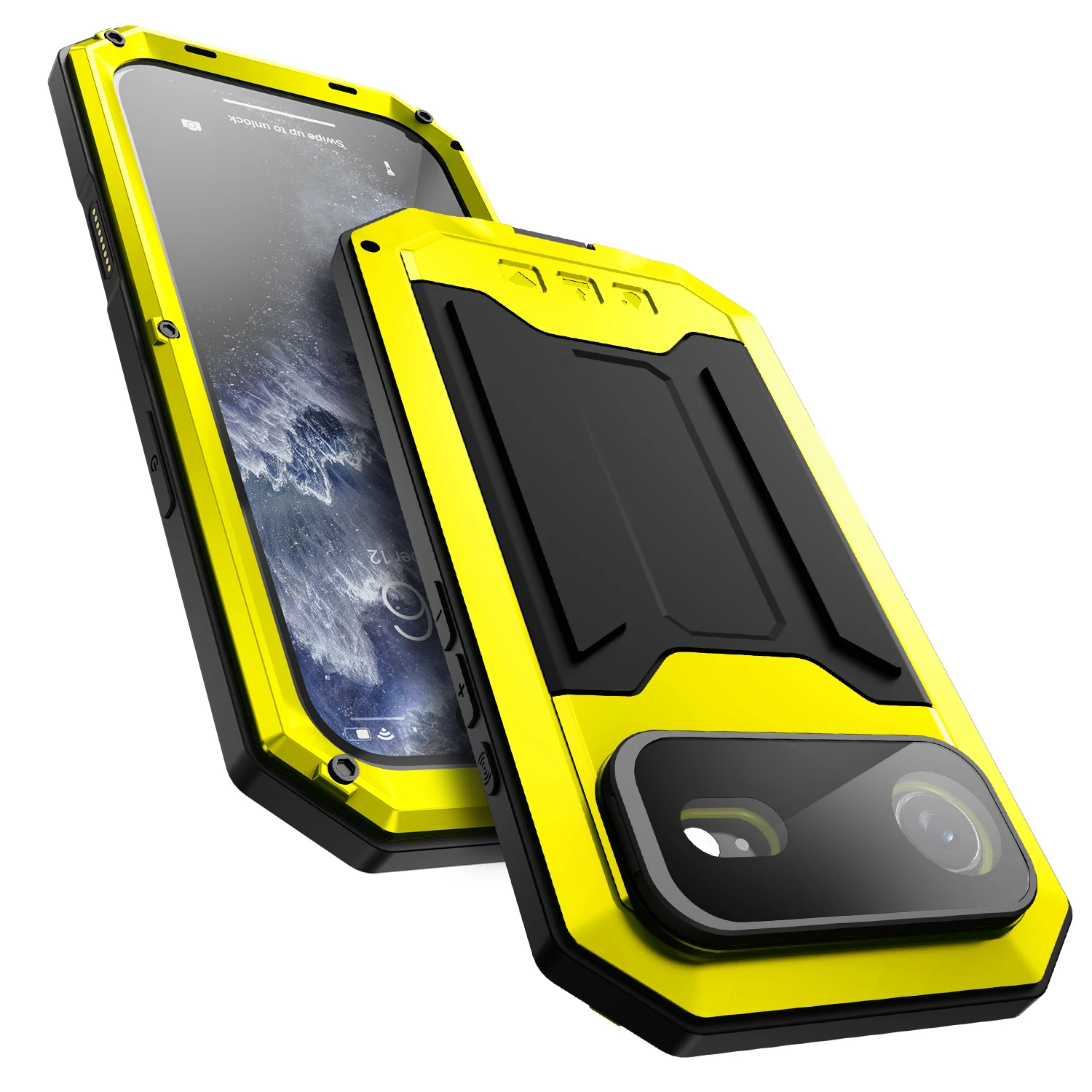 آيفون الهواء 17 16e 16 15 14 زائد 13 برو ماكس حافظة معدنية شديدة التحمل للصدمات الألومنيوم غطاء كاميرا زجاج واقي للشاشة