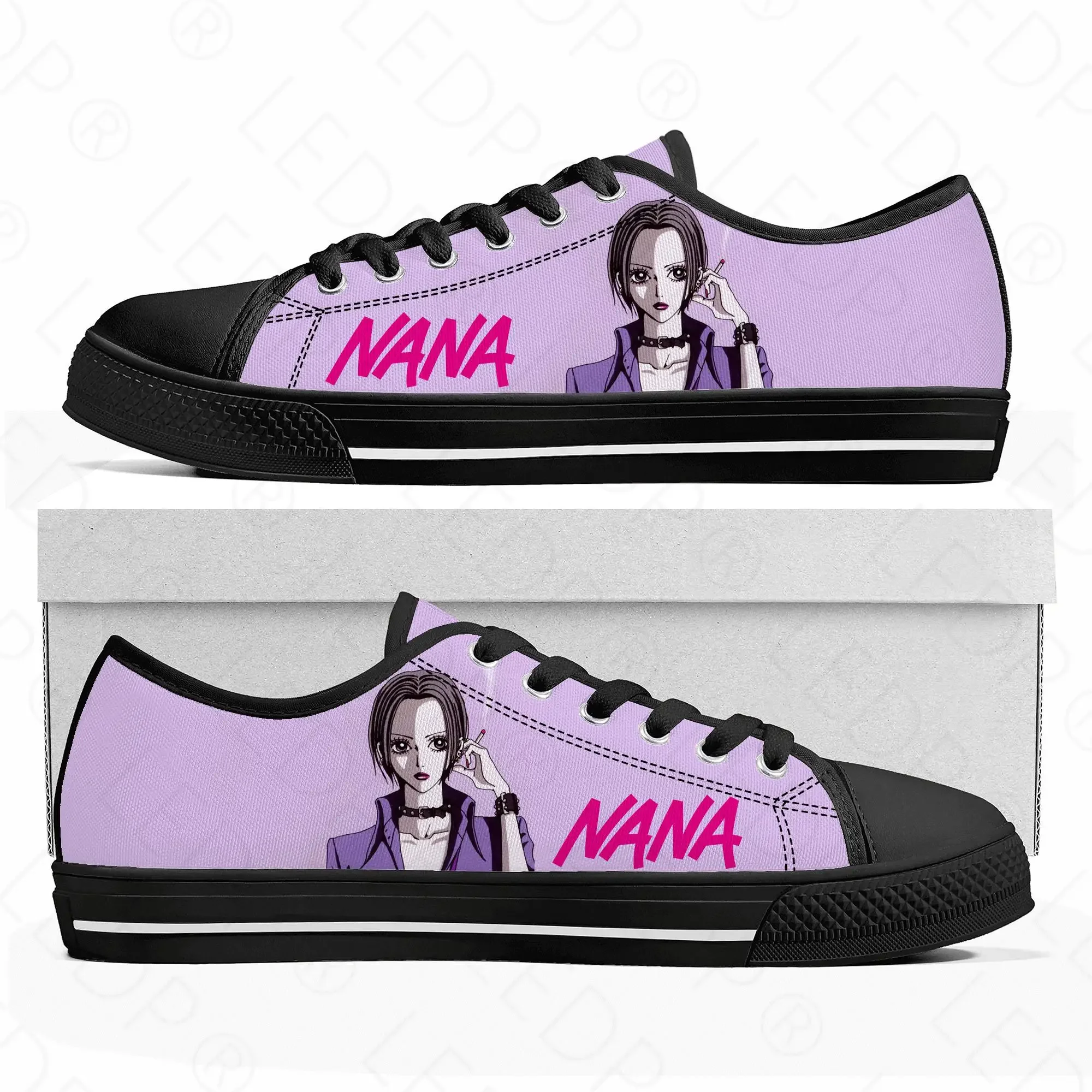 Manga NANA Osaki Komatsu sepatu kets pria wanita remaja kanvas sepatu kualitas tinggi kasual pasangan sepatu kustom