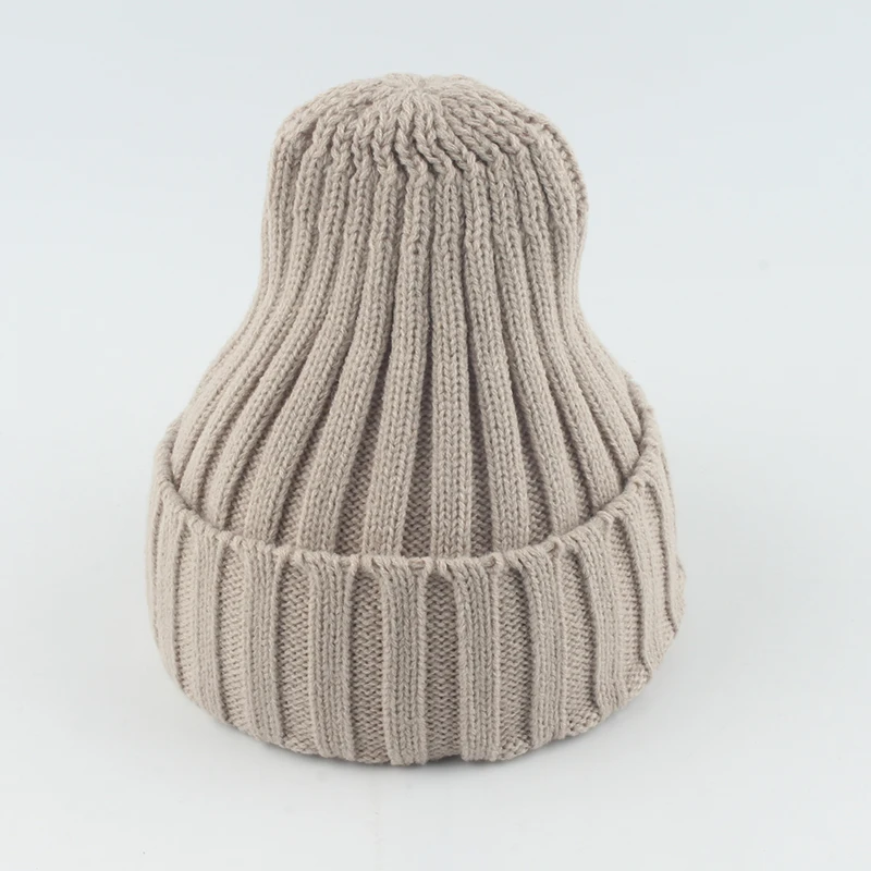 Gorro de punto suave para hombre y mujer, gorro cálido de Hip Hop, de Color sólido, para Otoño e Invierno