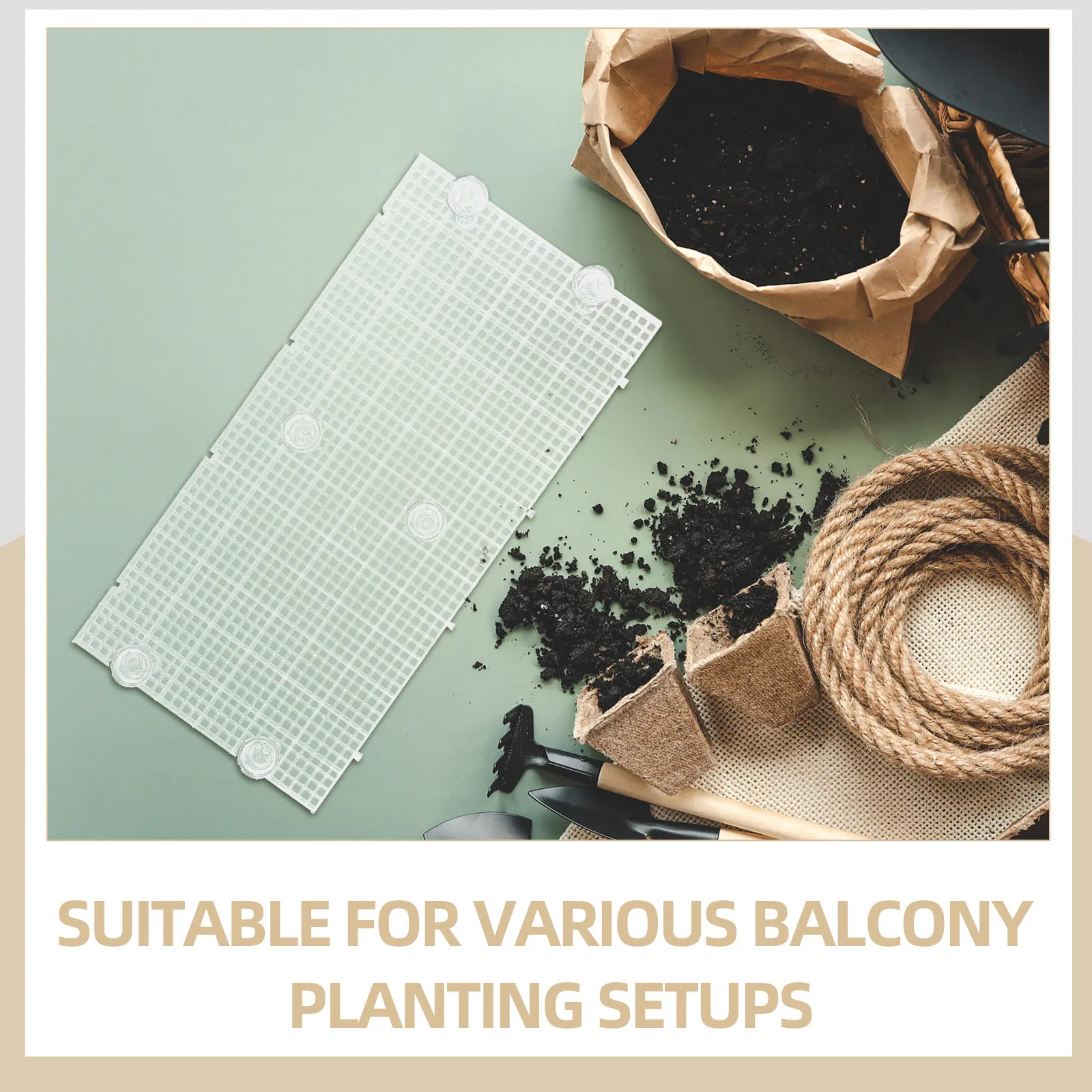 1Set Raised Planter Base Tray with Transparent Feet Dense Grid Panel Prevents Root Tangling Airflow Drainage Garden Box Tray