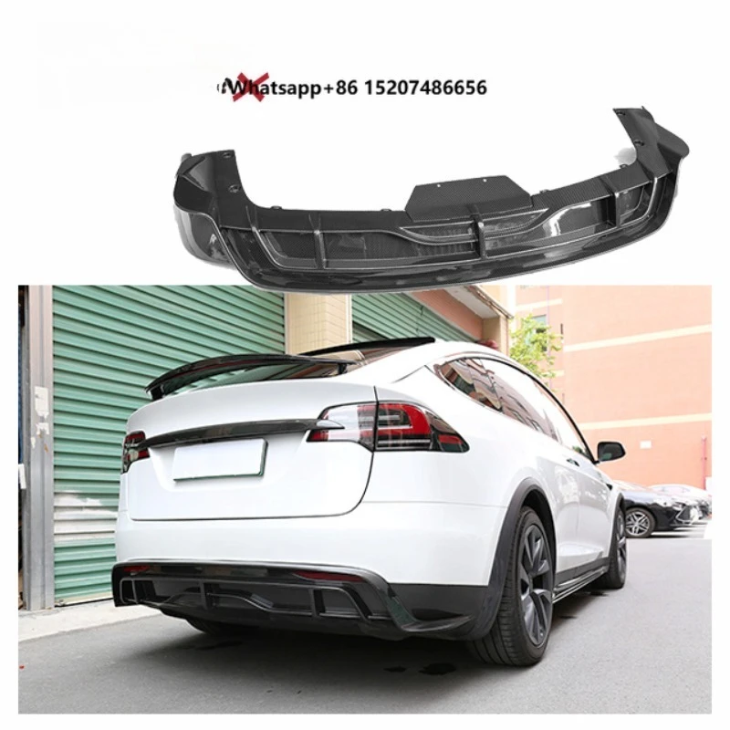 For Dry Carbon Fiber Diffuser Body Kit 23-25 Model X Dry Carbon Fiber Rear Bumper Diffuser