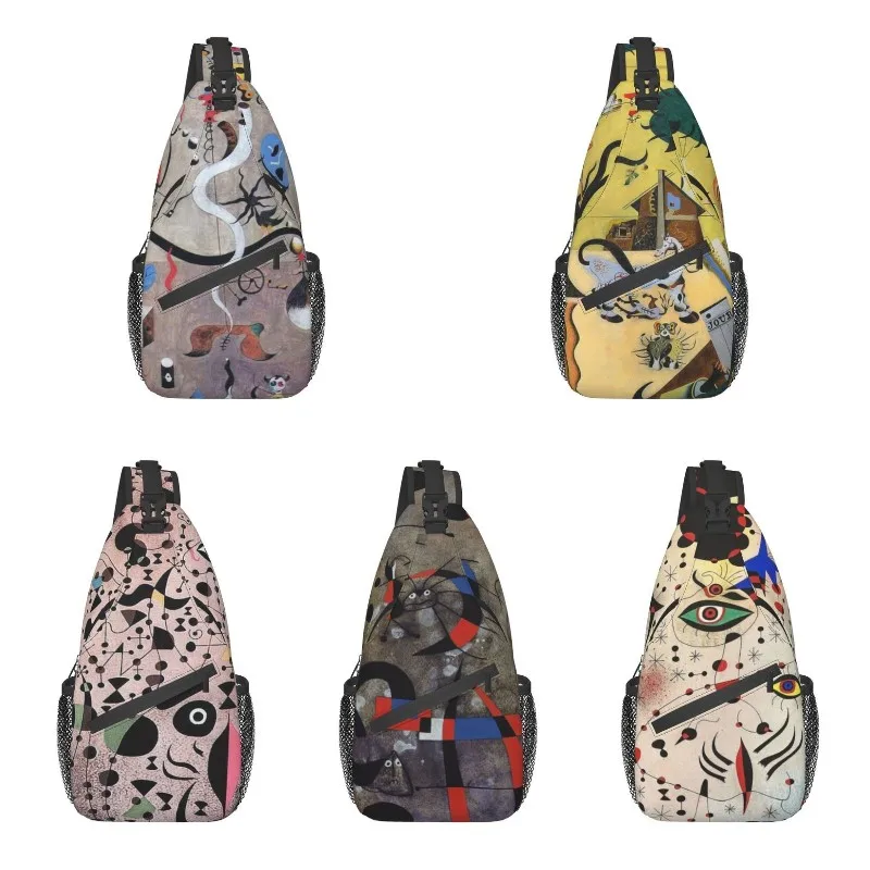 Joan Miro Abstract Art Sling Chest Crossbody Bag Men Fashion Surrealism Shoulder Backpack for Hiking