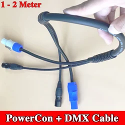 1M 2M Audio DJ Light Combo Cable PowerCON And DMX Combination Line 3x2.5mm² AC Power Wire 3Pin XLR DMX Connector For Stage Sound