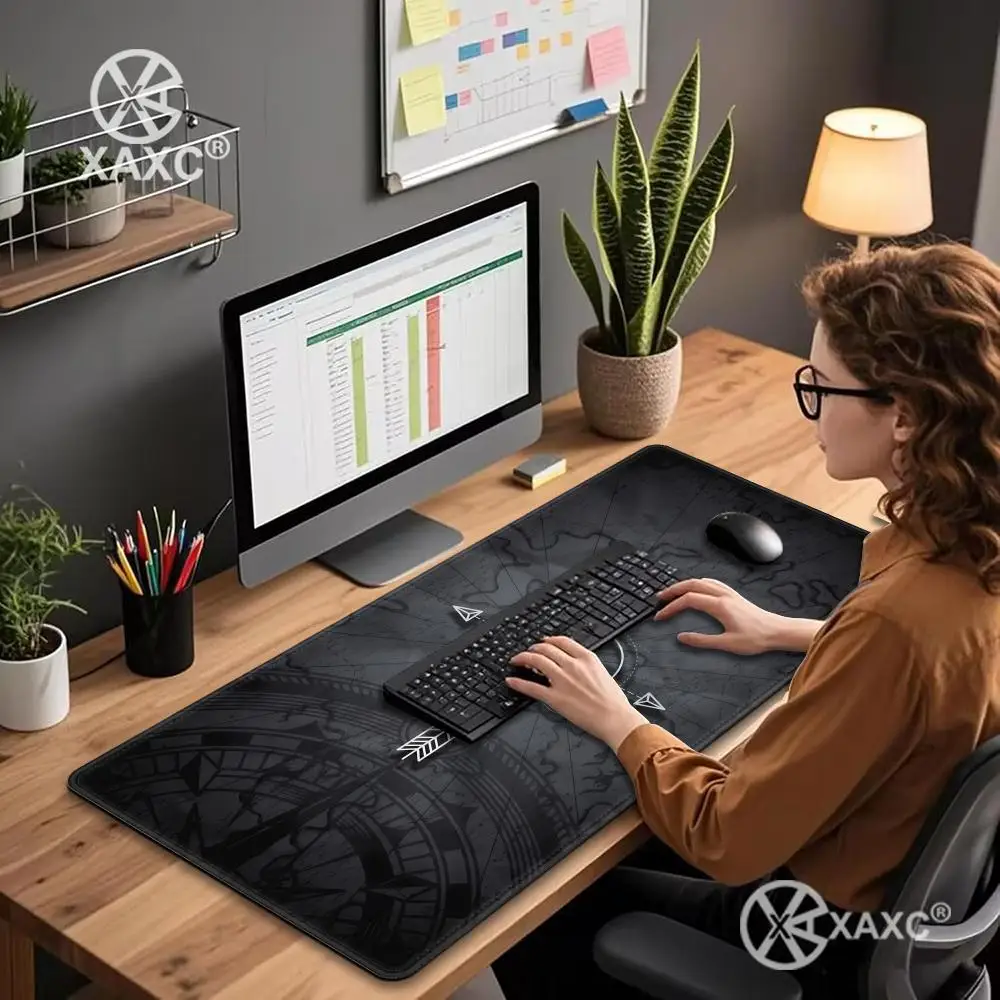 

Compass Design Mouse Pad Large Rubber Base Anti-slip PC Desk Accessories HYBXXC for Offices and Gamer Keyboard Mats Decor Mat