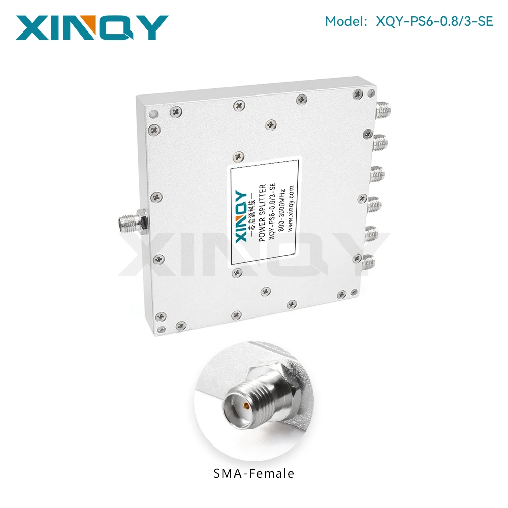 XINQY 1-Way to 6-Way Microstrip Power Divider, L-Band, 0.8-3GHz, Antenna Signal Splitter / Combiner, for GPS/GNSS