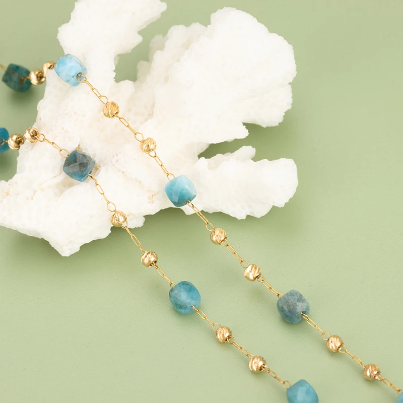 assoonas, C307, DIY-Kette, nickelfrei, 18k vergoldet, Kupfer, Natursteinperle, Schmuckherstellung, DIY-Armband-Halskette, 50cm/Stück – Detail 5