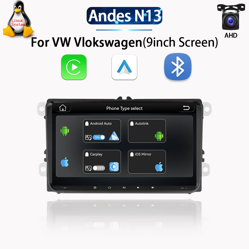 LELV 9'' Multimedia Speler voor VW/Volkswagen Passat Golf MK5 Caddy Jetta EOS Polo Touran Seat Sharan Skoda met CarPlay Android