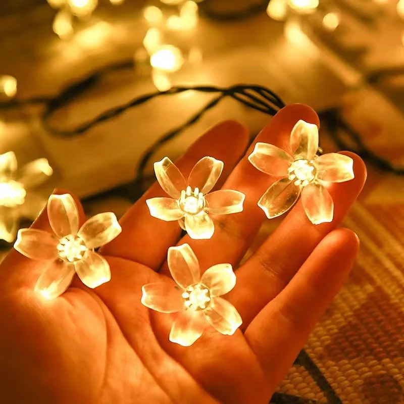 

Solar String Lights Outdoor Waterproof 8 Mode Cherry Flower Light Garden Party Decoration Christmas Tree Decoration