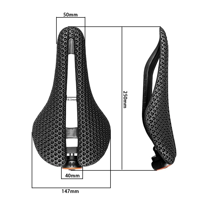 ثلاثية الأبعاد مطبوعة ألياف الكربون دراجة السرج مقاعد مع الضوء الخلفي الترياتلون TT وسادة مقعد الدراجة جوفاء تنفس الجبلية الطريق السرج #2