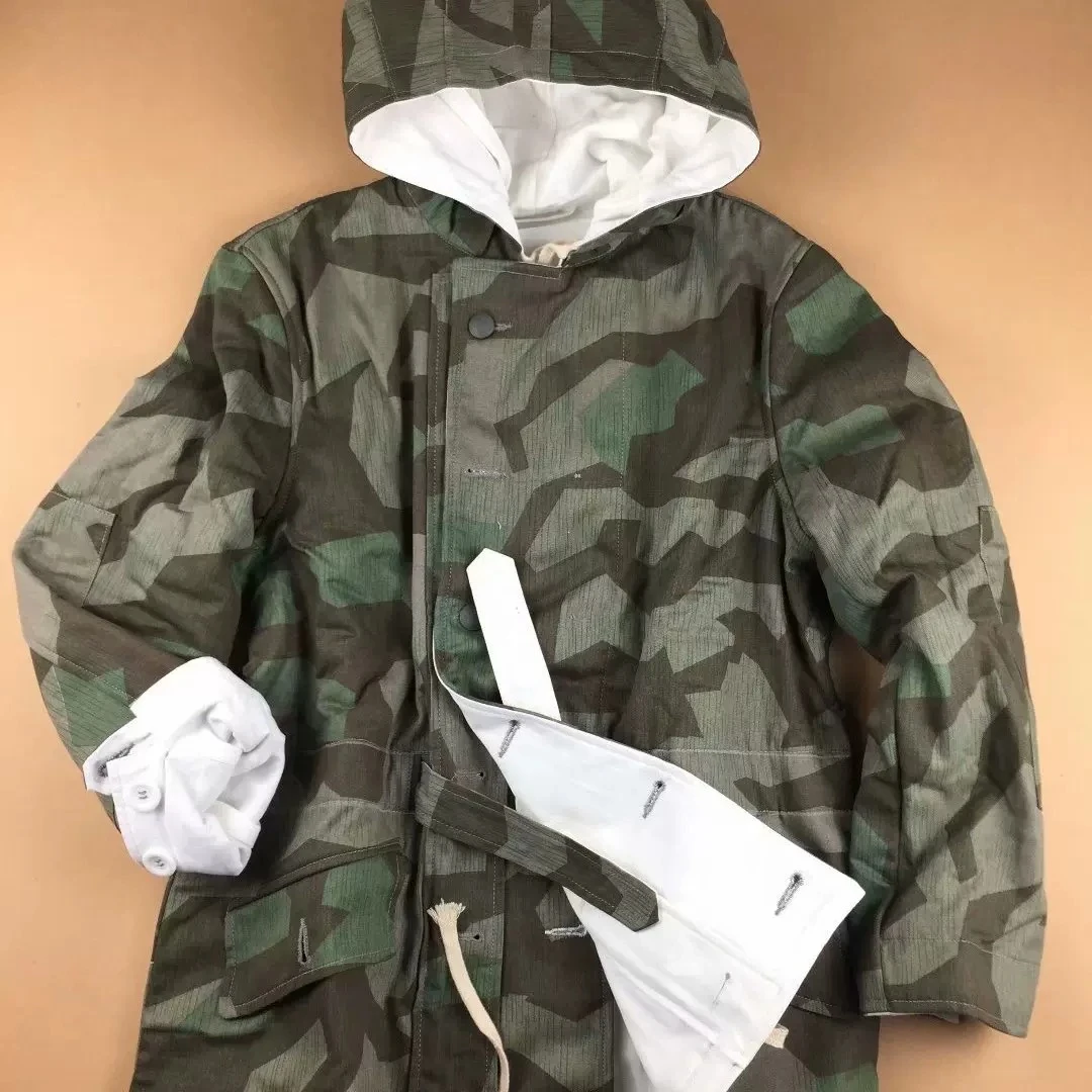 German Splinter Camouflage Reversible Cotton Padded Jacket WH Splittertarnmuster Warm Cold-resistant Can be worn on both sides view 2