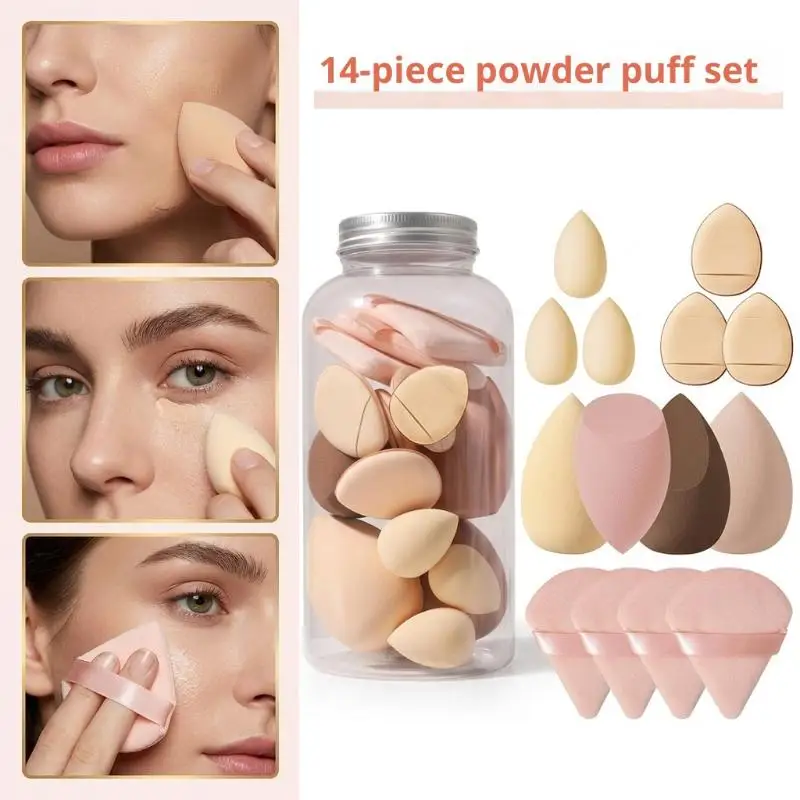 6/7/14Pcs Makeup Sponge Cosmetic Puff Foundation Sponges Set Loose Powder Puffs Women Make Up Tools