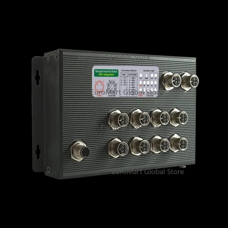 

2025 EN50155 10GE M12 Industrial L2 Managed Ethernet Switch 1000M Capacity PoE ++ VLAN SNMP QoS Railway