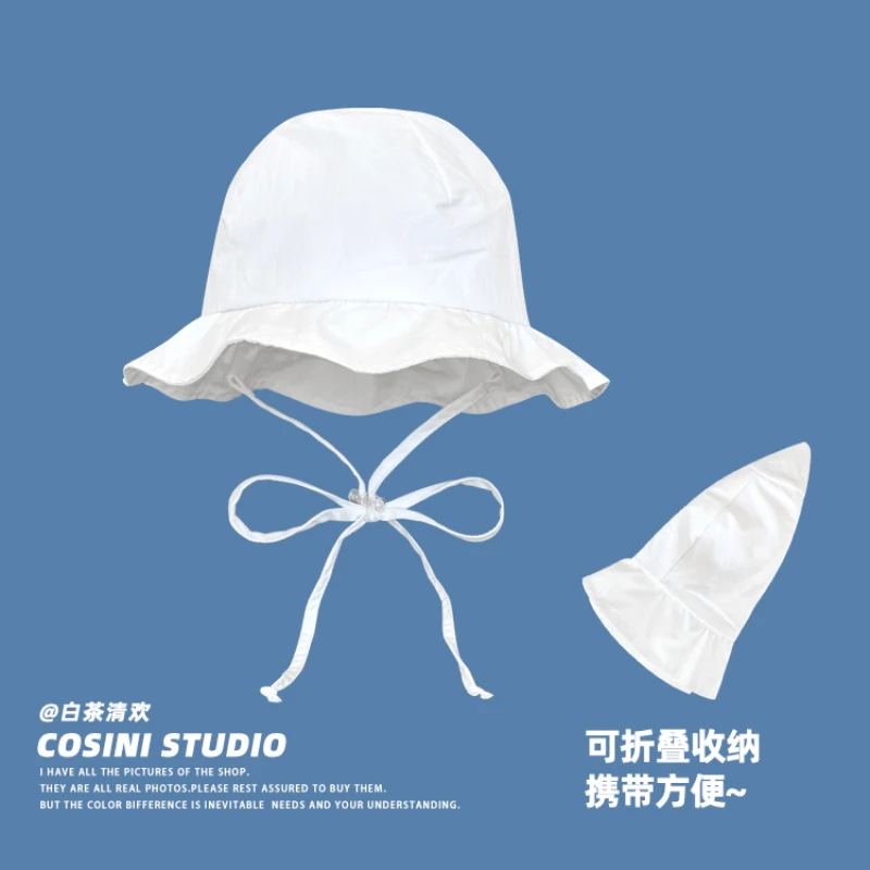 Korean Designer Quick-drying Strap Bucket Hats for Women Summer Light and Breathable Versatile Retro Short-brimmed Basin Caps