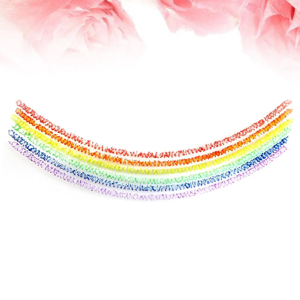 

6 Pcs Flower Strip Set Luau Party Garland Outdoor Wreath Hawaiian Decoration Lei