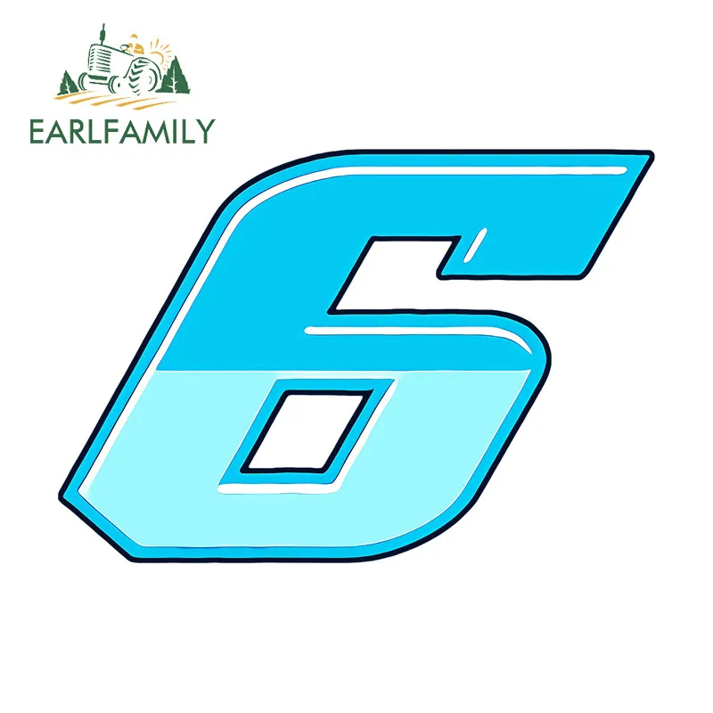 EARLFAMILY Gradient Blue Racing Number Car Sticker Humorous Artistic Racing Drifting Vinyl Decal Nice Occlusion Scratch Decor
