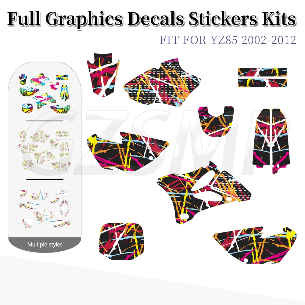 يصلح لياماها YZ85 YZ 85 2002- 2012 2013 2014 موتوكروس مجموعات الرسومات الشارات ملصقات ديكو خلفية #1