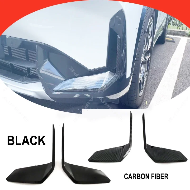 For BMW X1 U11 2023 2024 ABS Carbon Fiber/Black Car Front Rear Blade Trim Light Eyebrow Wind Knife Bumper Cover Accessories