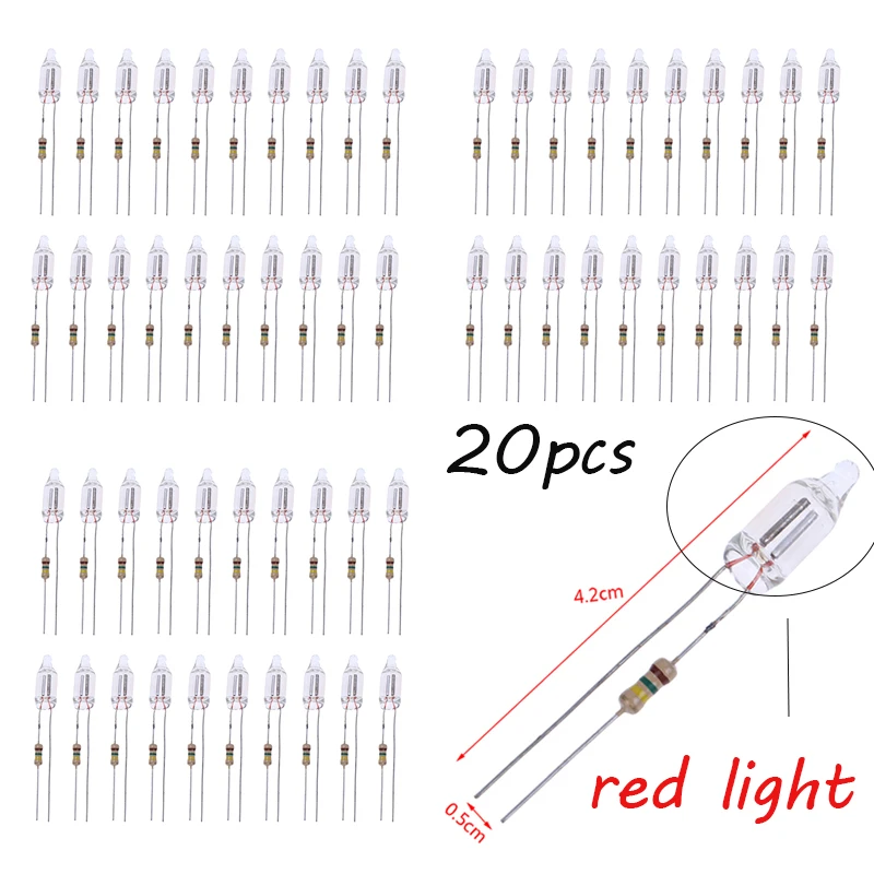 20pcs Neon Indicator Lamps With Resistance Connected To 220V 6*16 Mm Indicator