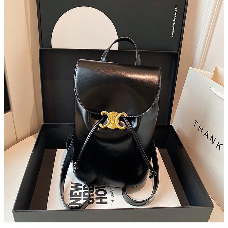 

Minimalist Leather Backpack for Women,Chic Convertible Rucksack, Vintage Aesthetic Daypack, Versatile Casual & Travel Laptop Bag