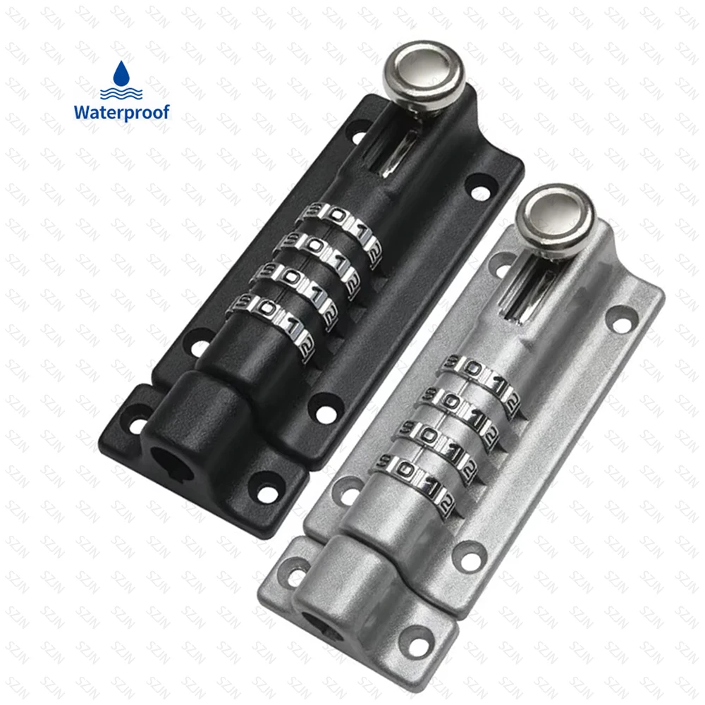 Combination Locking Bolt 4 Digit Combi Bolt Sliding Door Lock Resettable Safety Slide Latch Lock with Password Setting