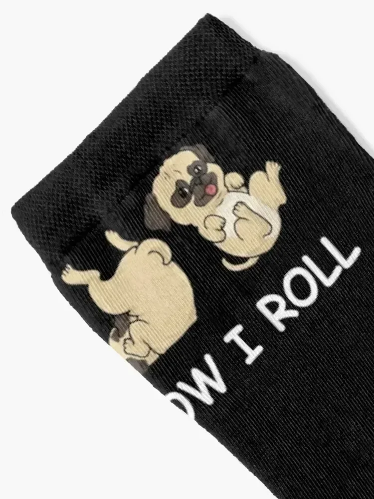 Cute Pug Tshirt This Is How I Roll Shirt Dog Socks cycling hockey Thermal man winter japanese fashion Boy Child Socks Women's