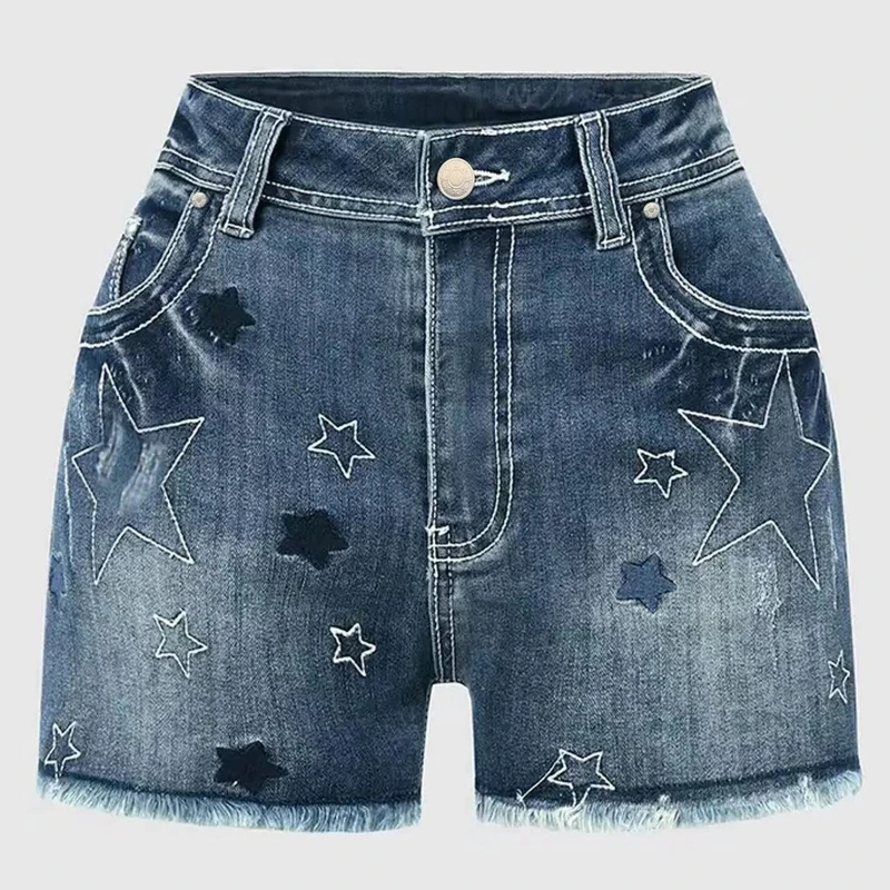 

Shorts Denim Pant Women Jeans Short Pants Slim Fit Mid Waist Straight Trousers Y2k Mom Jeans Streetwear Splice Summer 2025