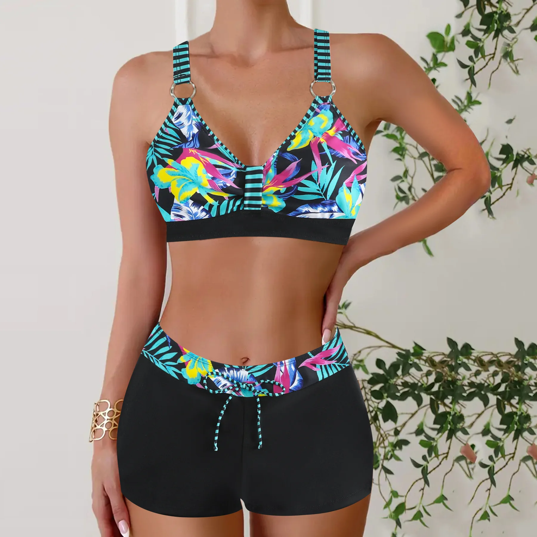 Women Swimsuit Plus Size Swimwear Two-piece Bikini Set 2025 Female Separate Large High Waist Bathing Suit Biquine Brasileiro