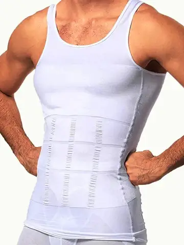 YBFDO Men Body Shaper Slimming Compression Vest Undershirt Seamless Waist Trainer Tank Top Belly Control Weight Loss Shapewear