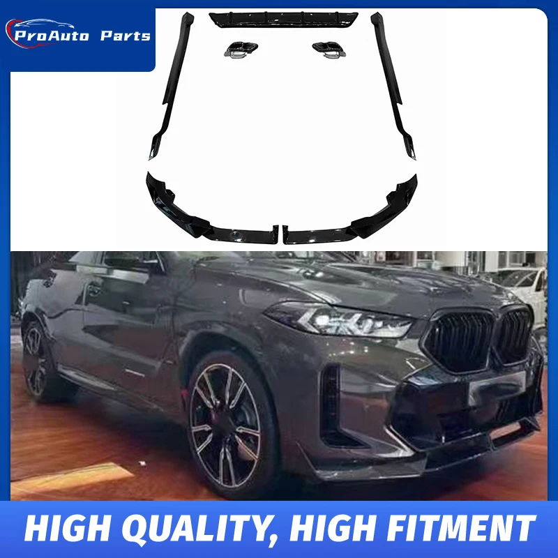 Gloss Black M Performance Aero Body Kit For BMW X6 G06 LCI Front Lip Rear Diffuser Side Skirts MP Style Full Exterior Parts