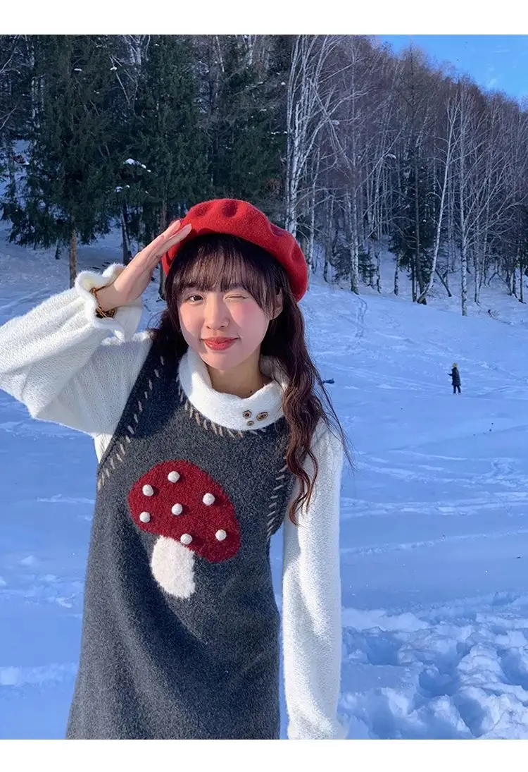 

Вязаное платье без рукавов, повседневное, женское, весеннее, с узлом, в этническом стиле, для активного отдыха, с бантом, вязаное, с имитацией воротника-стойки, с полуоткрытым бантом, в стиле Seoulish, Ins